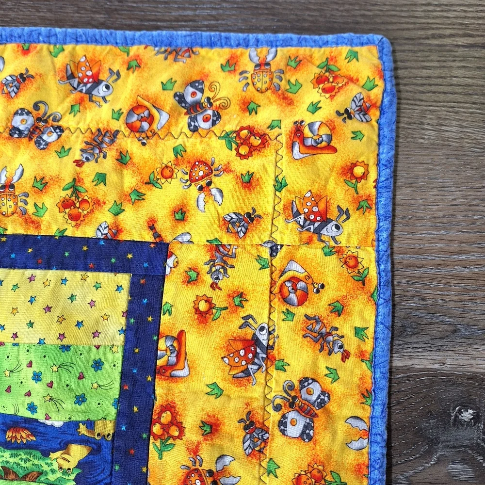 Handmade Colorful Patchwork Quilt, 34 X 44 Inches